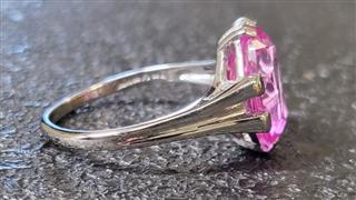 Pink Spinel Gold Ring - Size 7.25